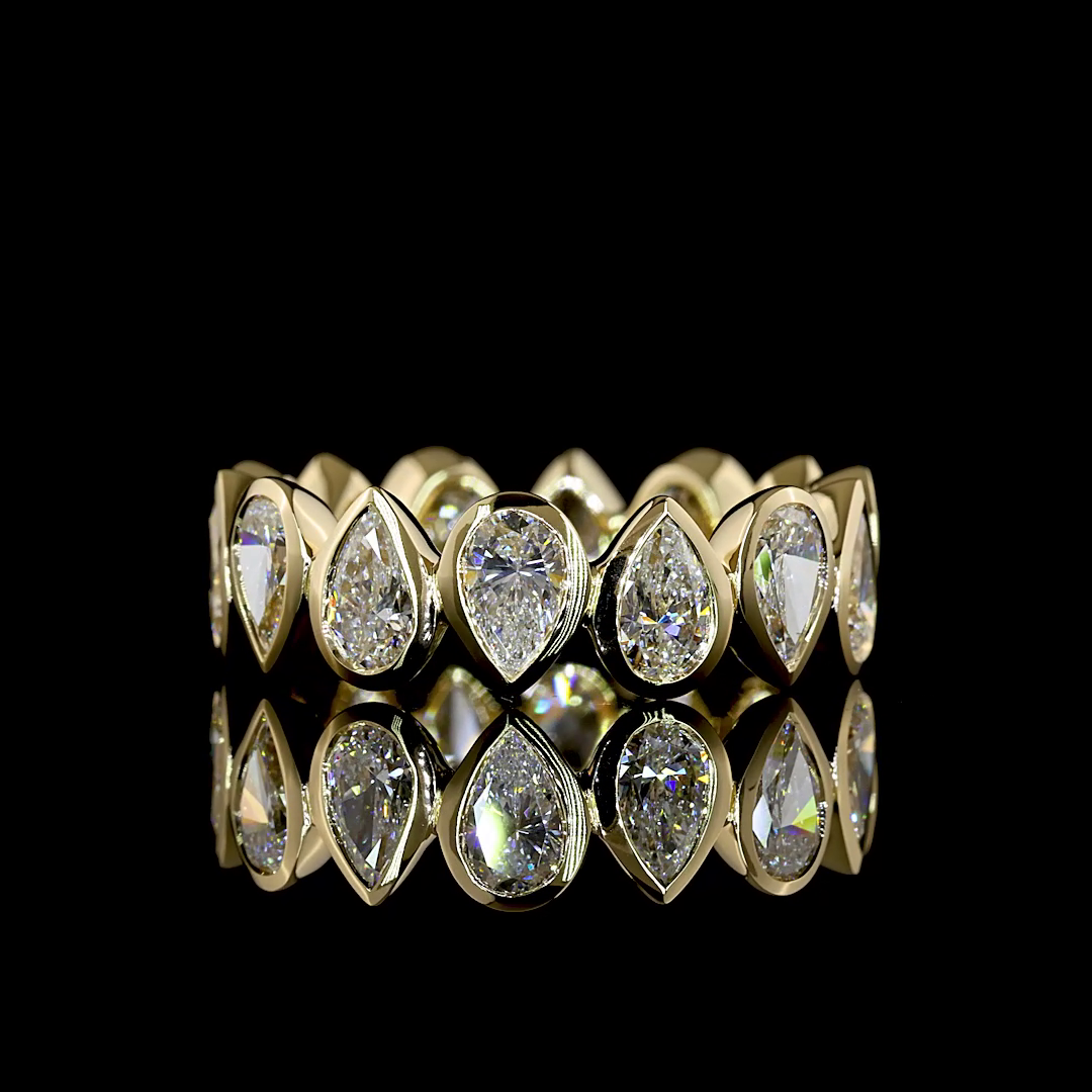 Pear Lab Grown Diamond Bezel Eternity Band (3ctw)