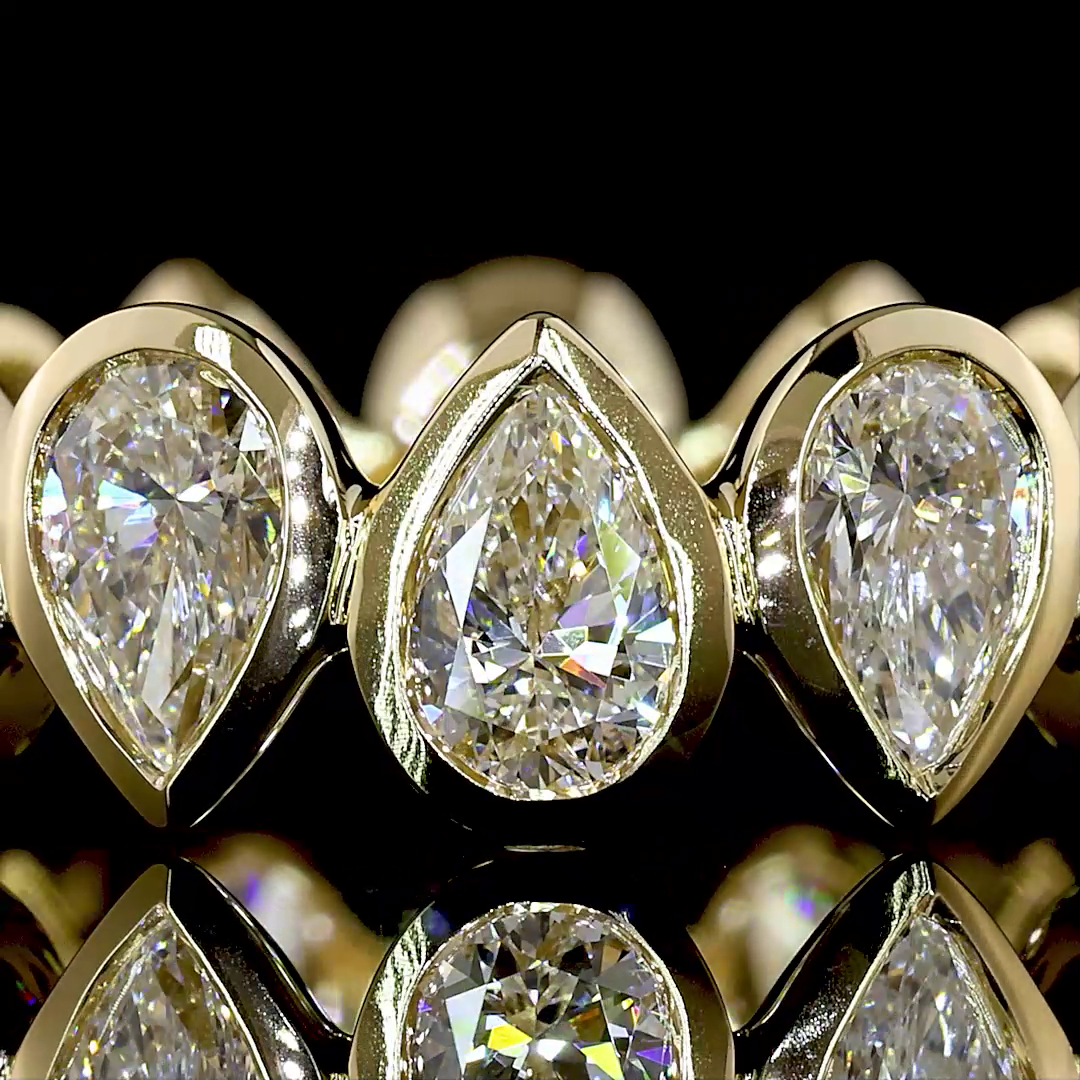 Pear Lab Grown Diamond Bezel Eternity Band (3ctw)