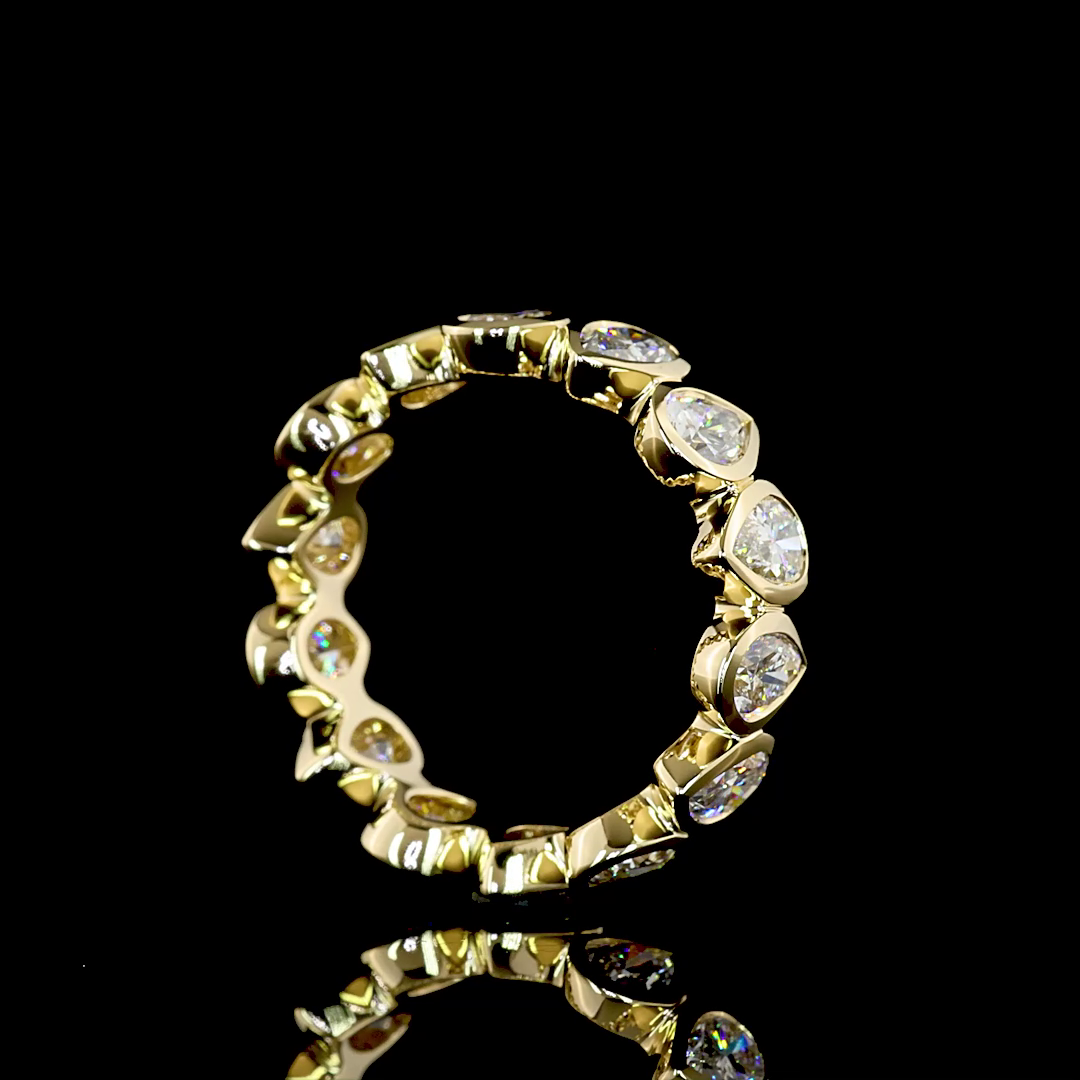 Pear Lab Grown Diamond Bezel Eternity Band (3ctw)