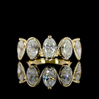 Oval Lab Grown Diamond Half Bezel Five Stone Band (2-1/2ctw)