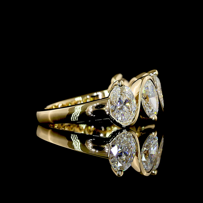 Oval Diamond Half Bezel Five Stone Band (2-1/2ctw)