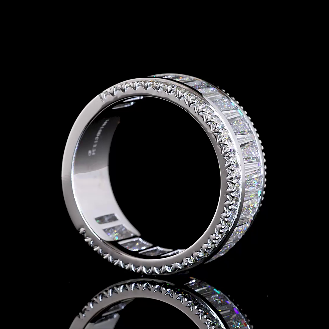 Baguette & Round Lab Grown Diamond Channel 3/4 Band (3ctw)