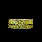 Asscher Fancy Vivid Yellow Lab Grown Diamond Eternity Band (3-1/2ctw)