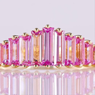 Baguette Fancy Vivid Pink Sapphire Half Eternity Band