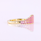 Baguette Fancy Vivid Pink Sapphire Half Eternity Band
