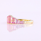 Baguette Fancy Vivid Pink Sapphire Half Eternity Band