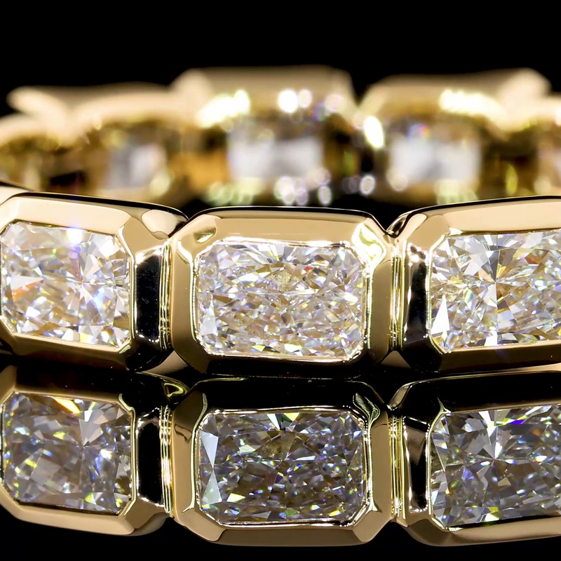 2ctw Bezel East West Radiant Eternity Band