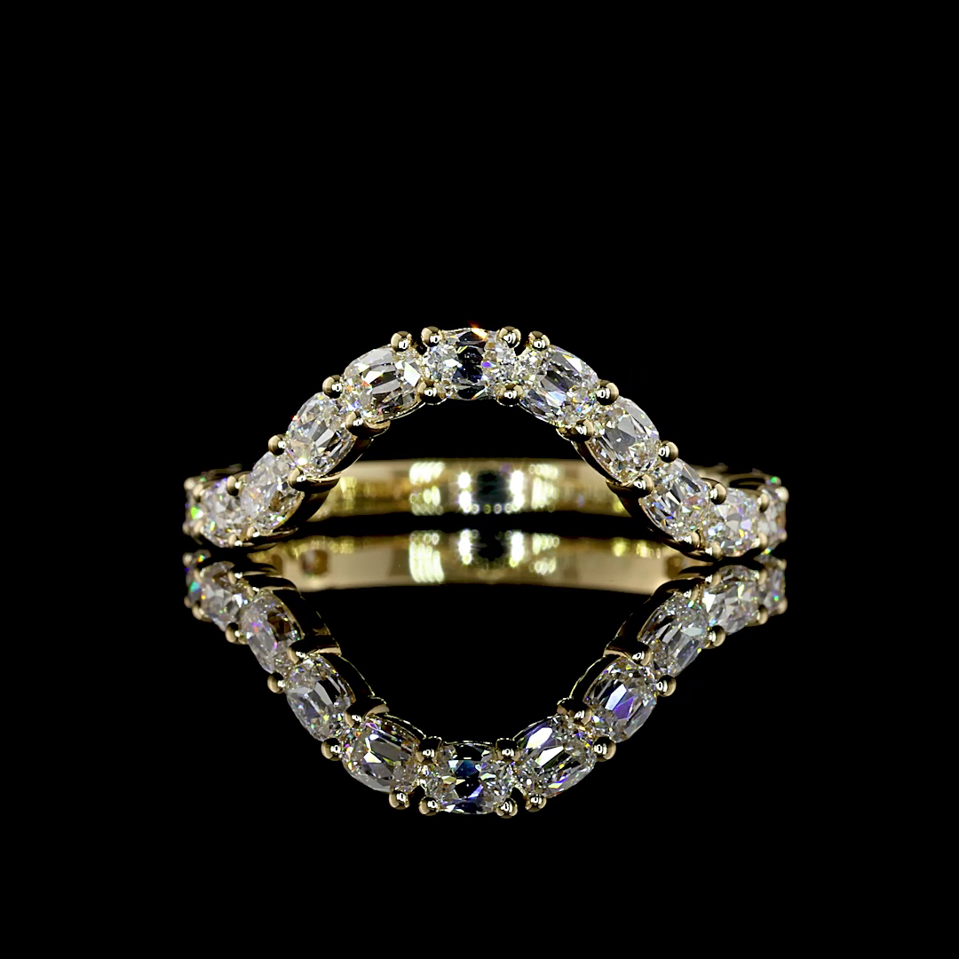 East West Cushion Lab Grown Diamond 3/4 Band (9/10ctw)