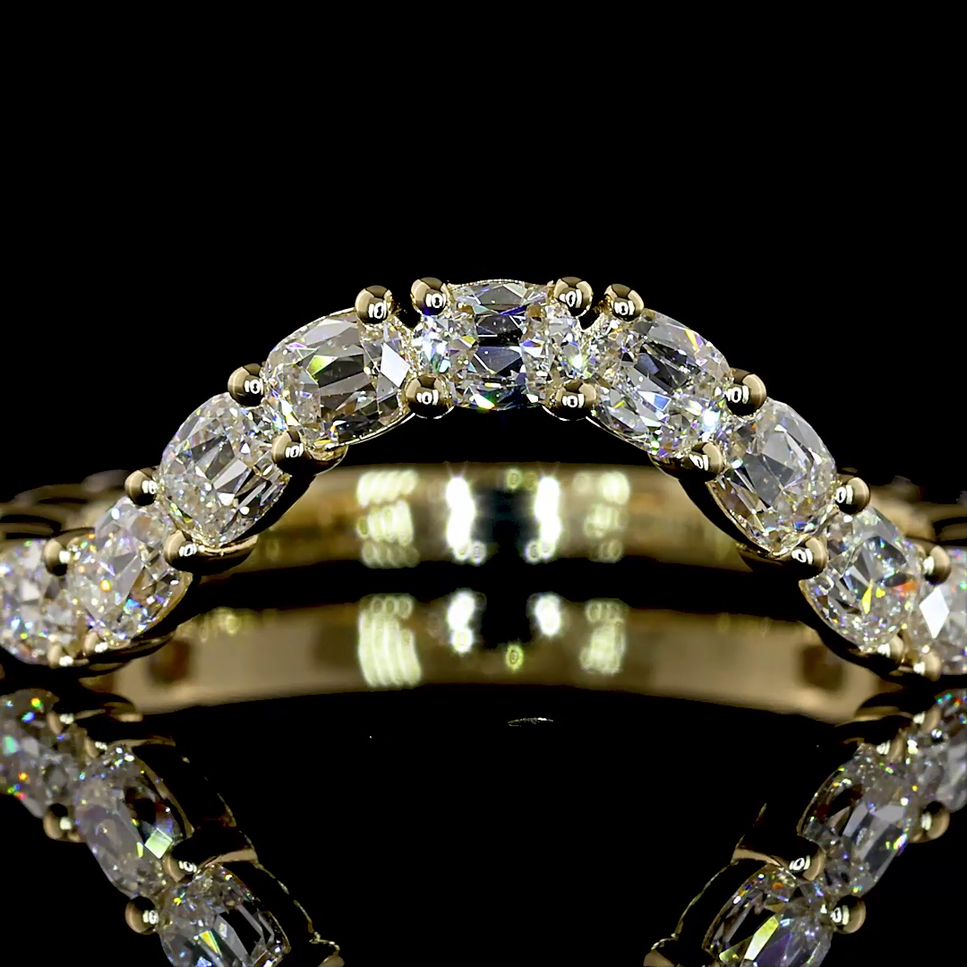 East West Cushion Lab Grown Diamond 3/4 Band (9/10ctw)