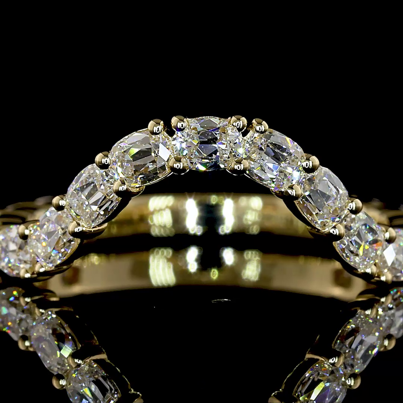 East West Cushion Diamond 3/4 Band (9/10ctw)