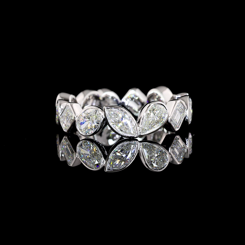 3ctw Mixed Shape Inclined Bezel Diamond Eternity Band