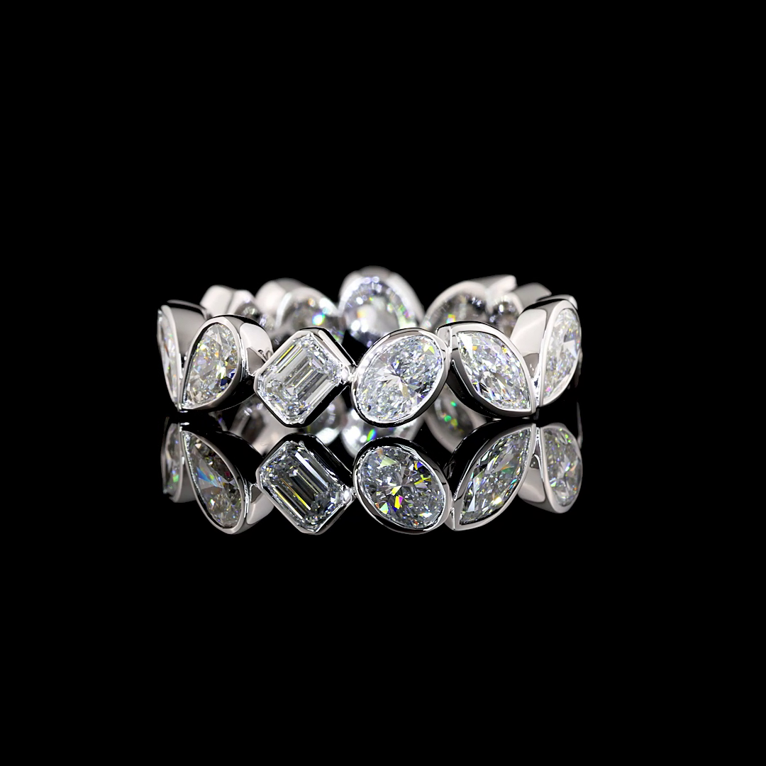 3ctw Mixed Shape Inclined Bezel Diamond Eternity Band