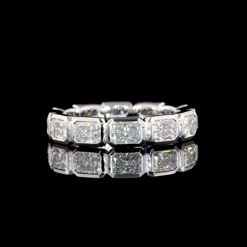 3ctw Radiant East West Bezel Diamond Eternity Band