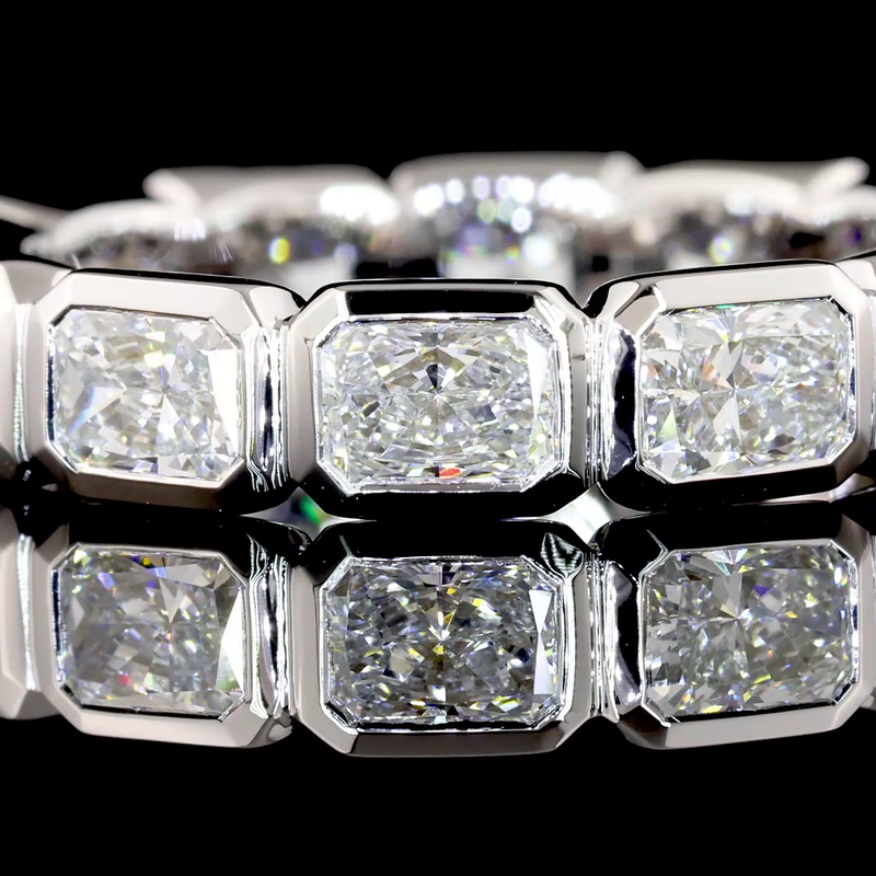 3ctw Radiant East West Bezel Diamond Eternity Band
