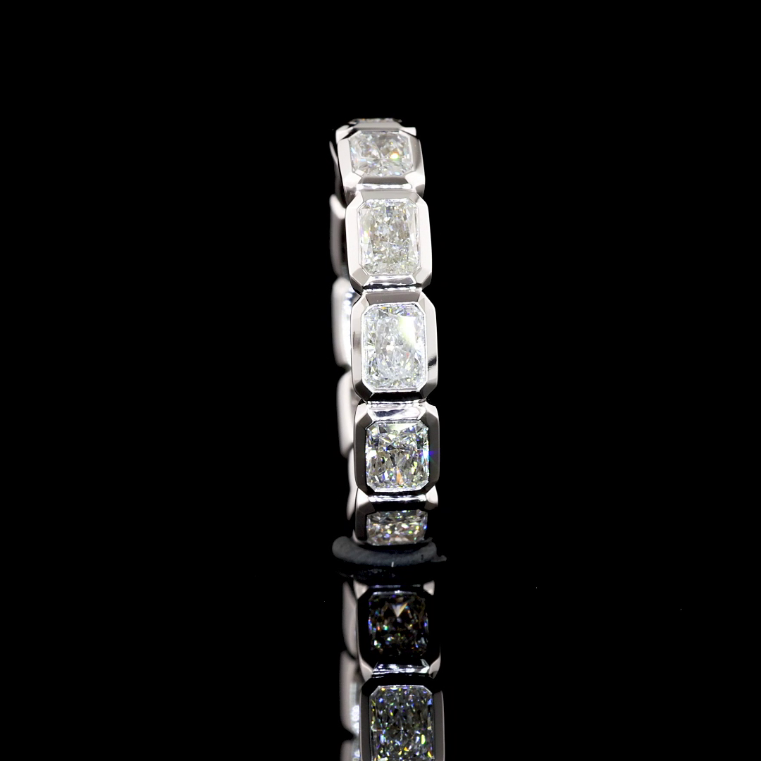 3ctw Radiant East West Bezel Diamond Eternity Band