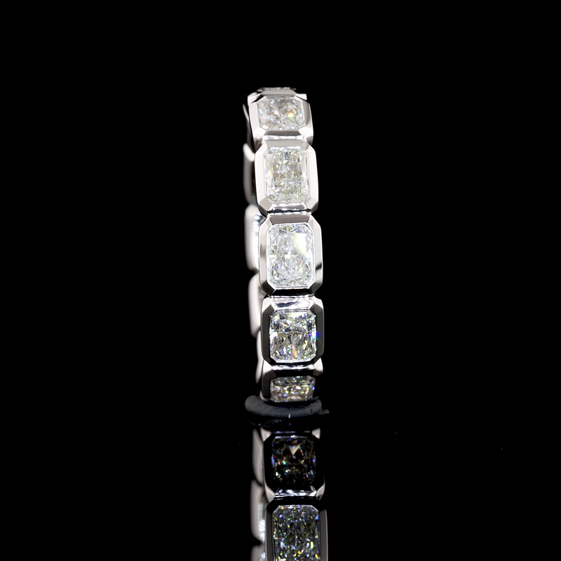 3ctw Radiant East West Bezel Diamond Eternity Band
