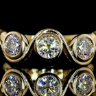 Round Lab Grown Diamond Bezel Seven Stone Band (1-1/2ctw)