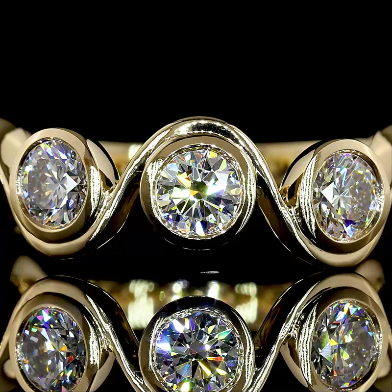 Round Diamond Bezel Seven Stone Band (1-1/2ctw)
