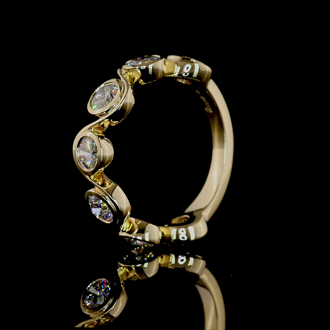 Round Lab Grown Diamond Bezel Seven Stone Band (1-1/2ctw)
