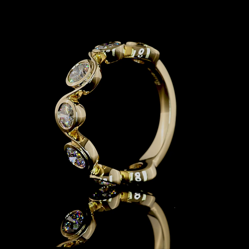 Round Diamond Bezel Seven Stone Band (1-1/2ctw)