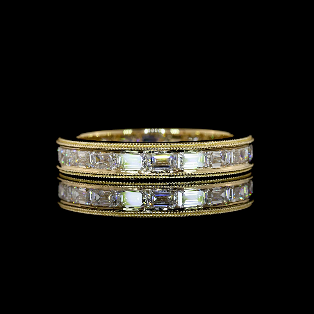 East West Emerald Lab Grown Diamond Channel Eternity Band (2ctw)