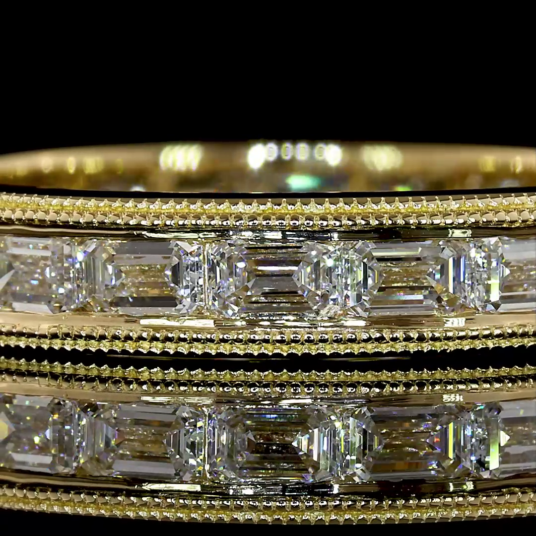 East West Emerald Lab Grown Diamond Channel Eternity Band (2ctw)