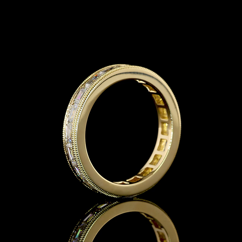 East West Emerald Diamond Channel Eternity Band (2ctw)