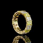 Radiant Fancy Vivid Yellow Lab Grown Diamond Eternity Band (8ctw)