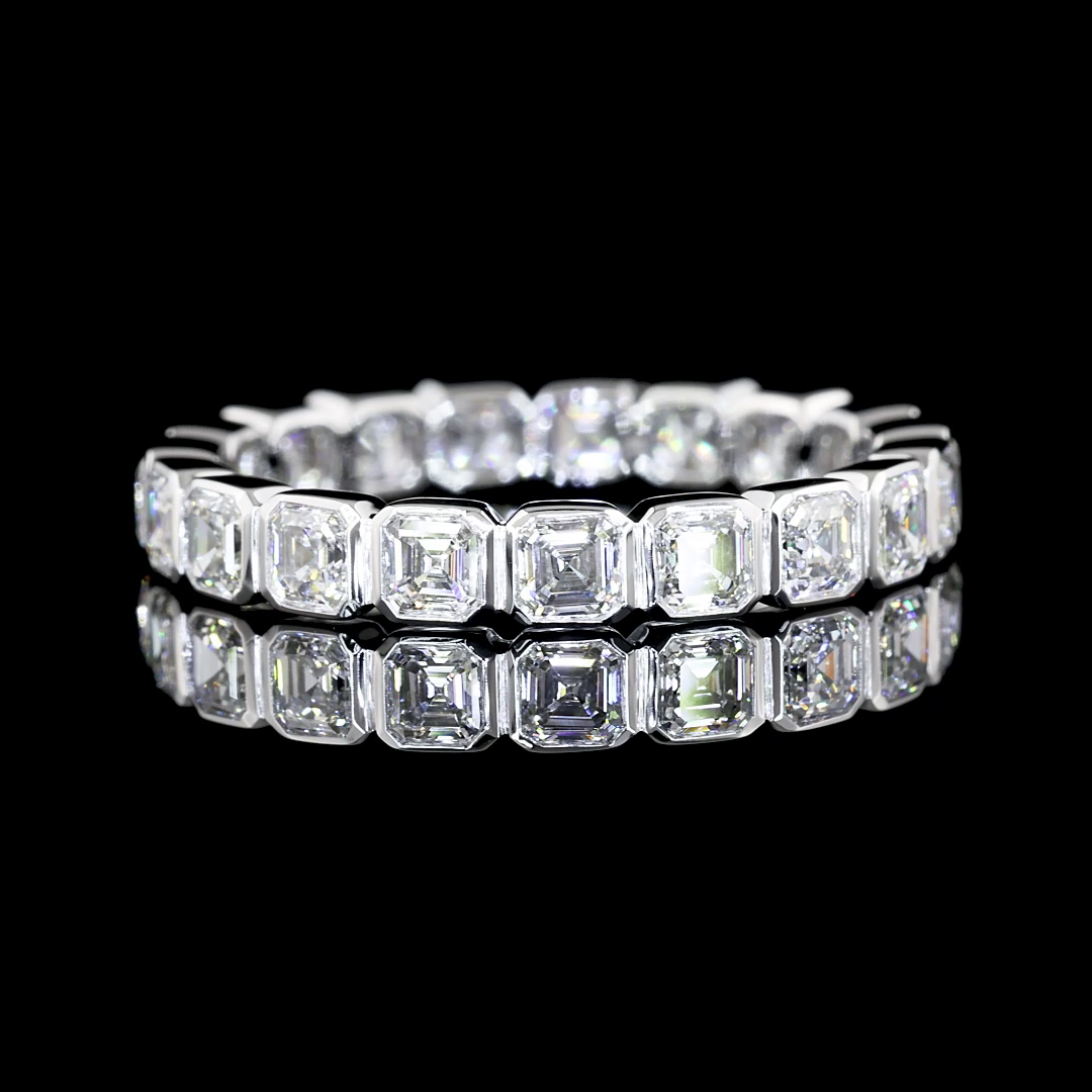 1-3/4ctw Bezel Asscher Eternity Band
