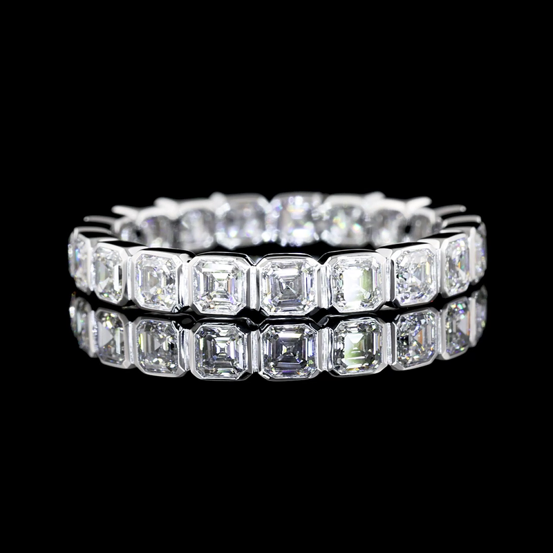 1-3/4ctw Bezel Asscher Eternity Band