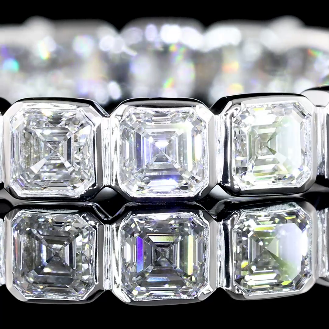 1-3/4ctw Bezel Asscher Eternity Band
