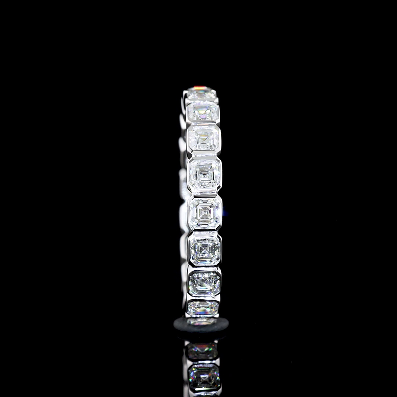 1-3/4ctw Bezel Asscher Eternity Band