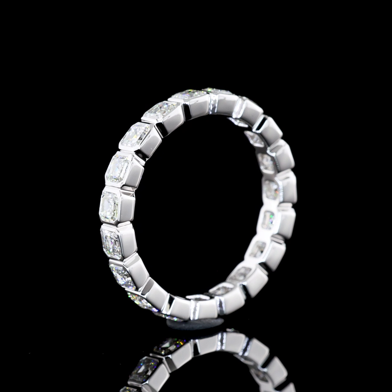 1-3/4ctw Bezel Asscher Eternity Band