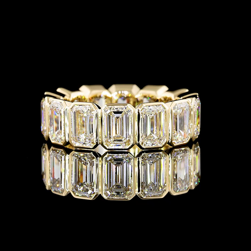 9ctw Emerald Bezel Diamond Eternity Band