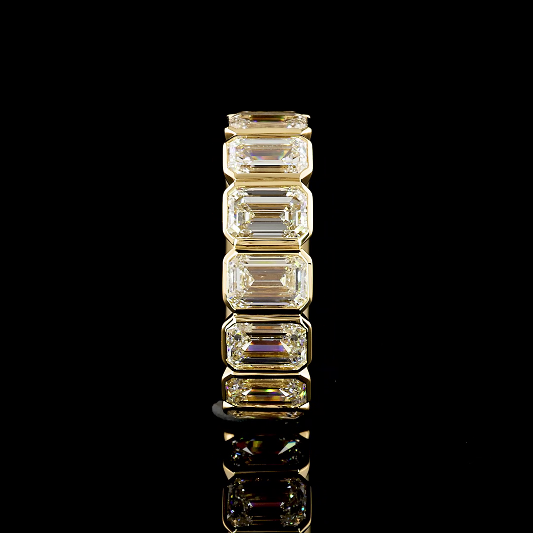 9ctw Emerald Bezel Diamond Eternity Band