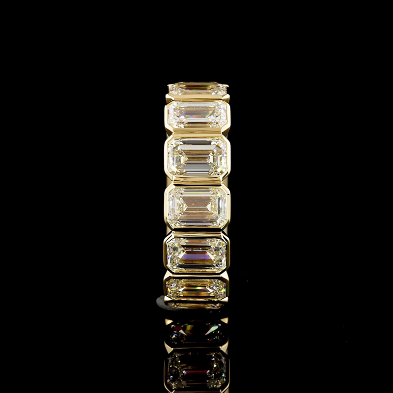 9ctw Emerald Bezel Diamond Eternity Band