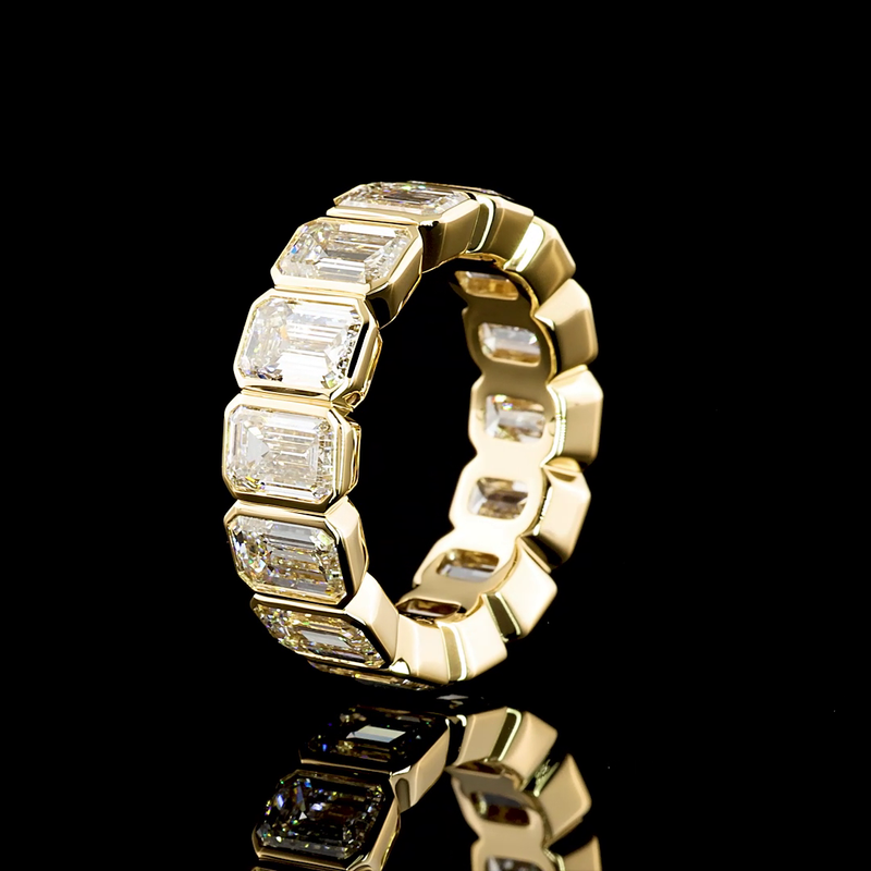 9ctw Emerald Bezel Diamond Eternity Band