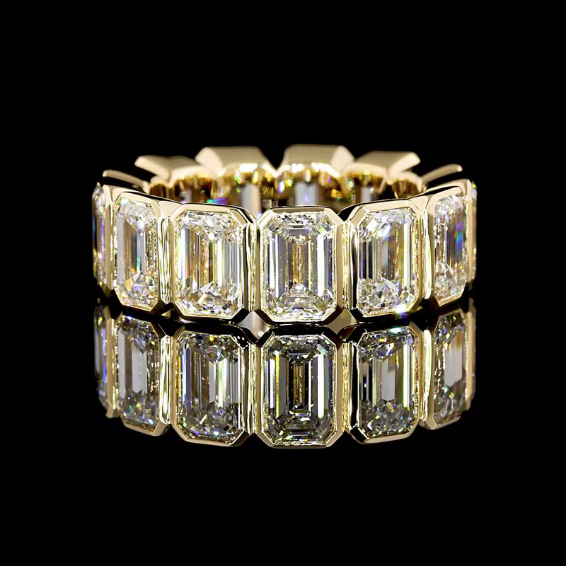 8ctw Emerald Bezel Diamond Eternity Band