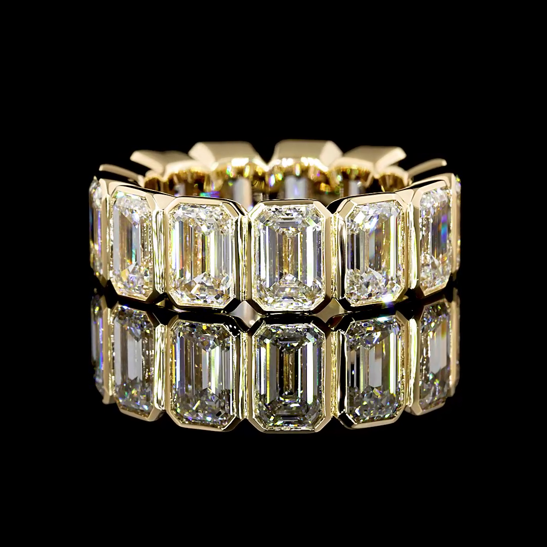 8ctw Emerald Bezel Diamond Eternity Band