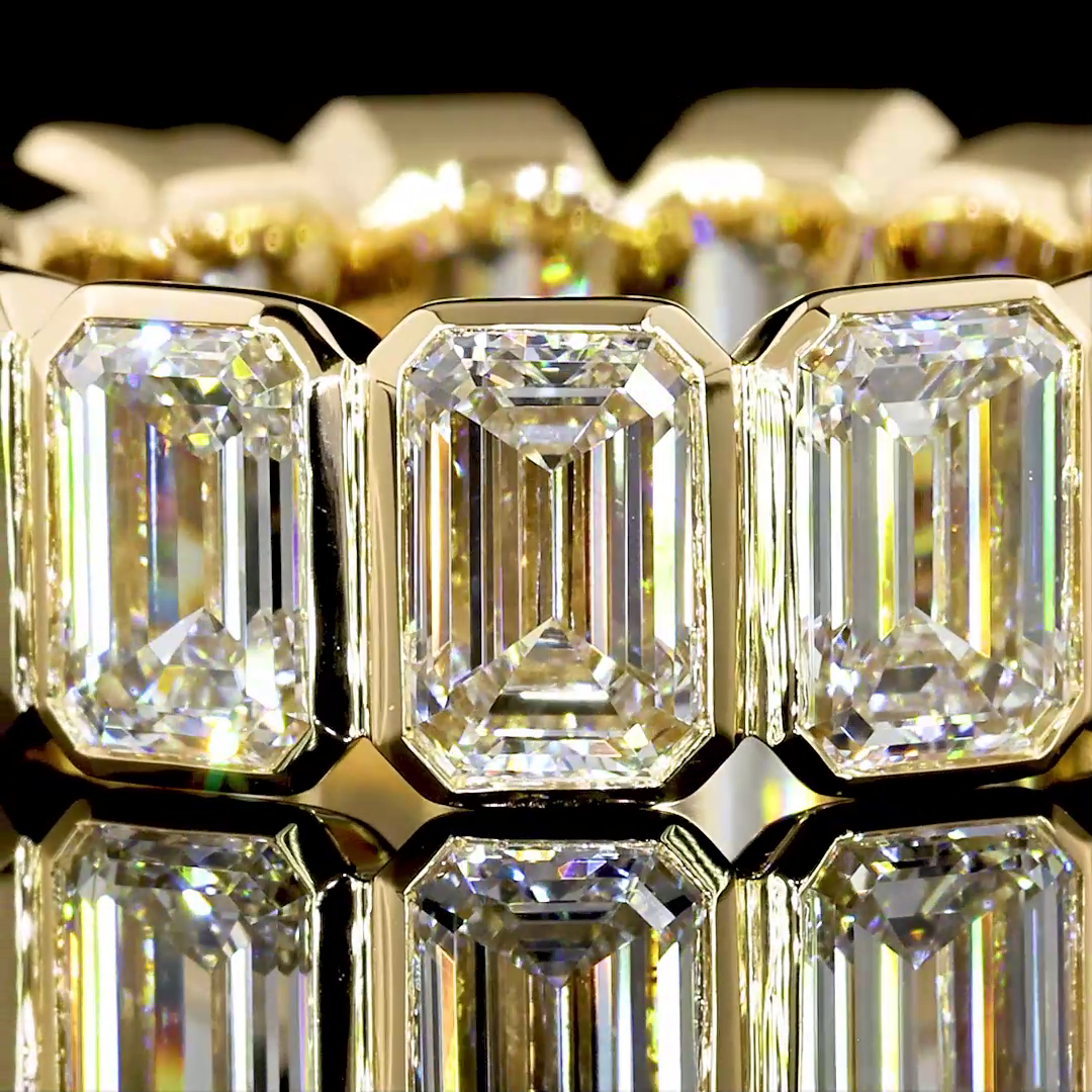 8ctw Emerald Bezel Diamond Eternity Band