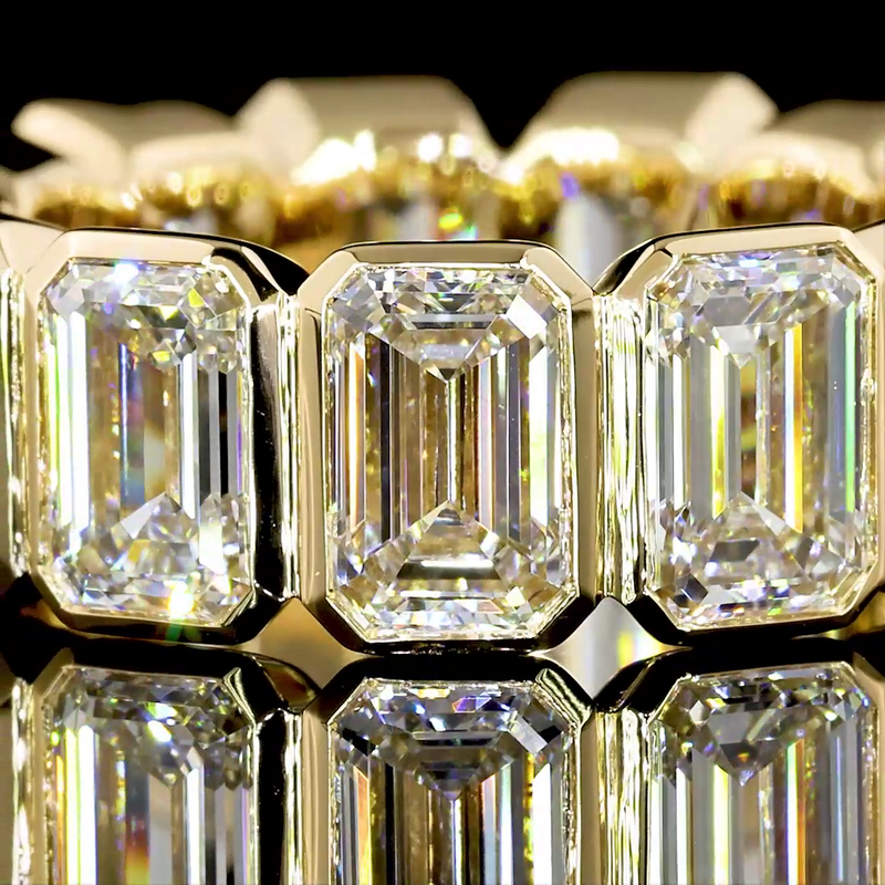 8ctw Emerald Bezel Diamond Eternity Band