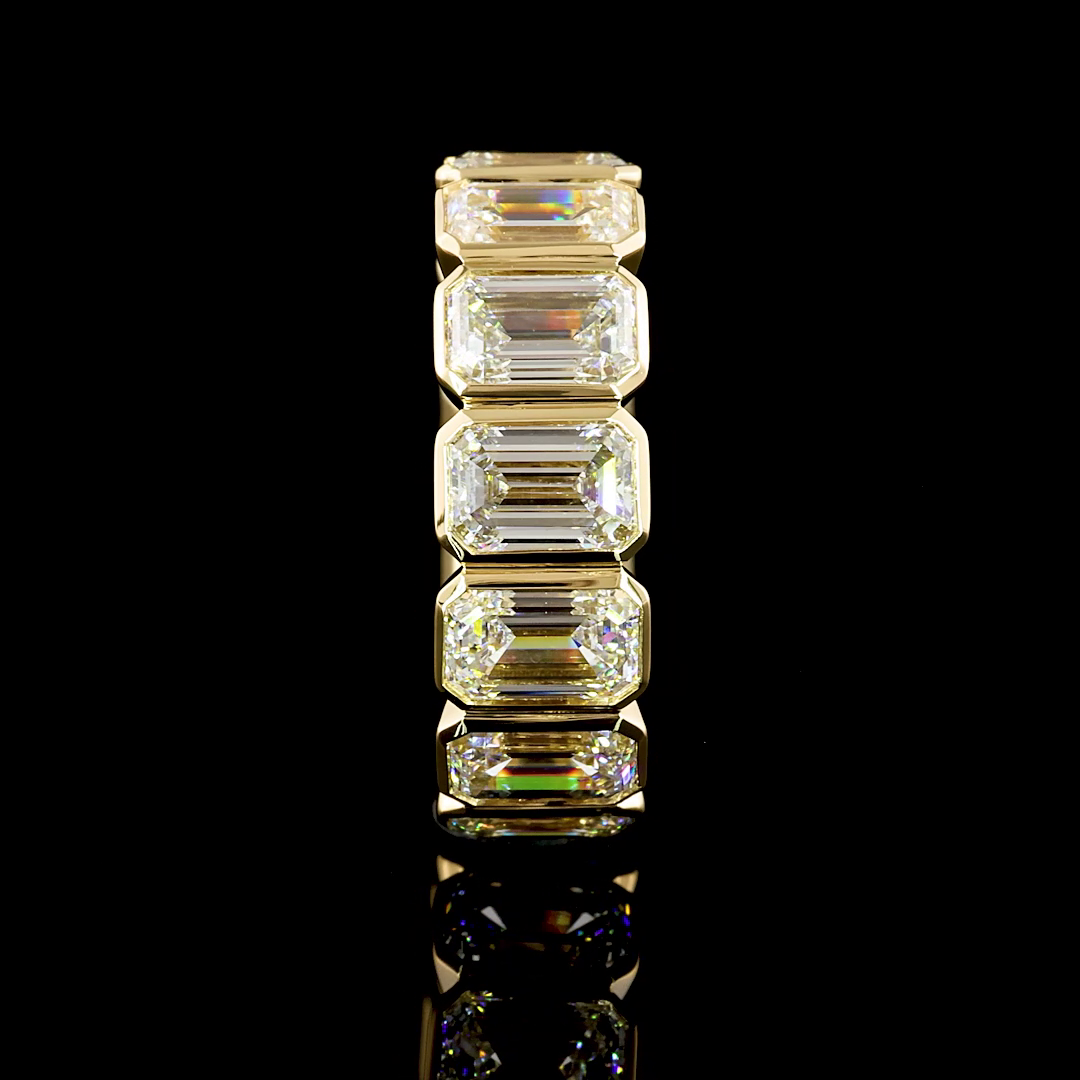 8ctw Emerald Bezel Diamond Eternity Band