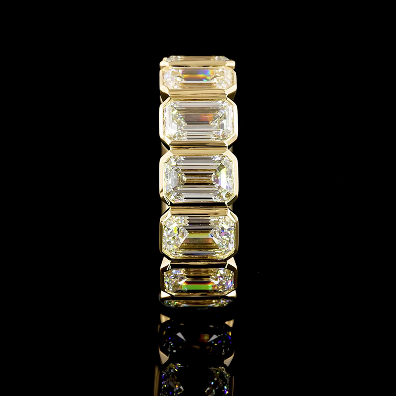 8ctw Emerald Bezel Diamond Eternity Band