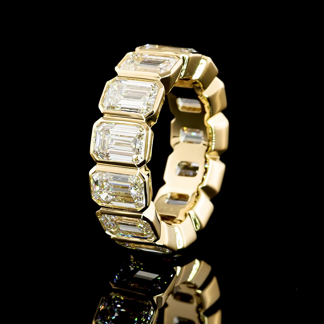 8ctw Emerald Bezel Diamond Eternity Band
