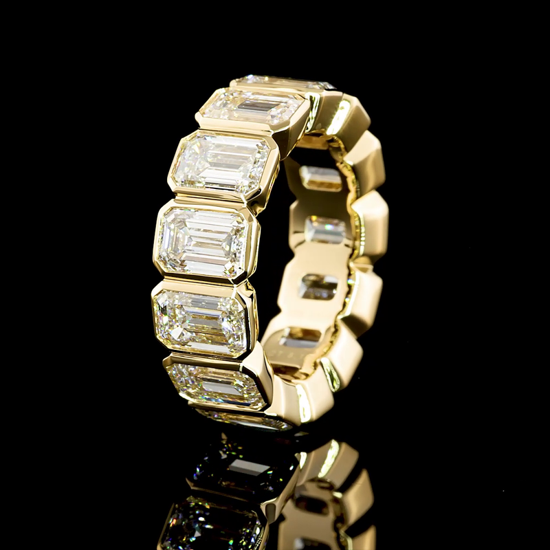 8ctw Emerald Bezel Diamond Eternity Band