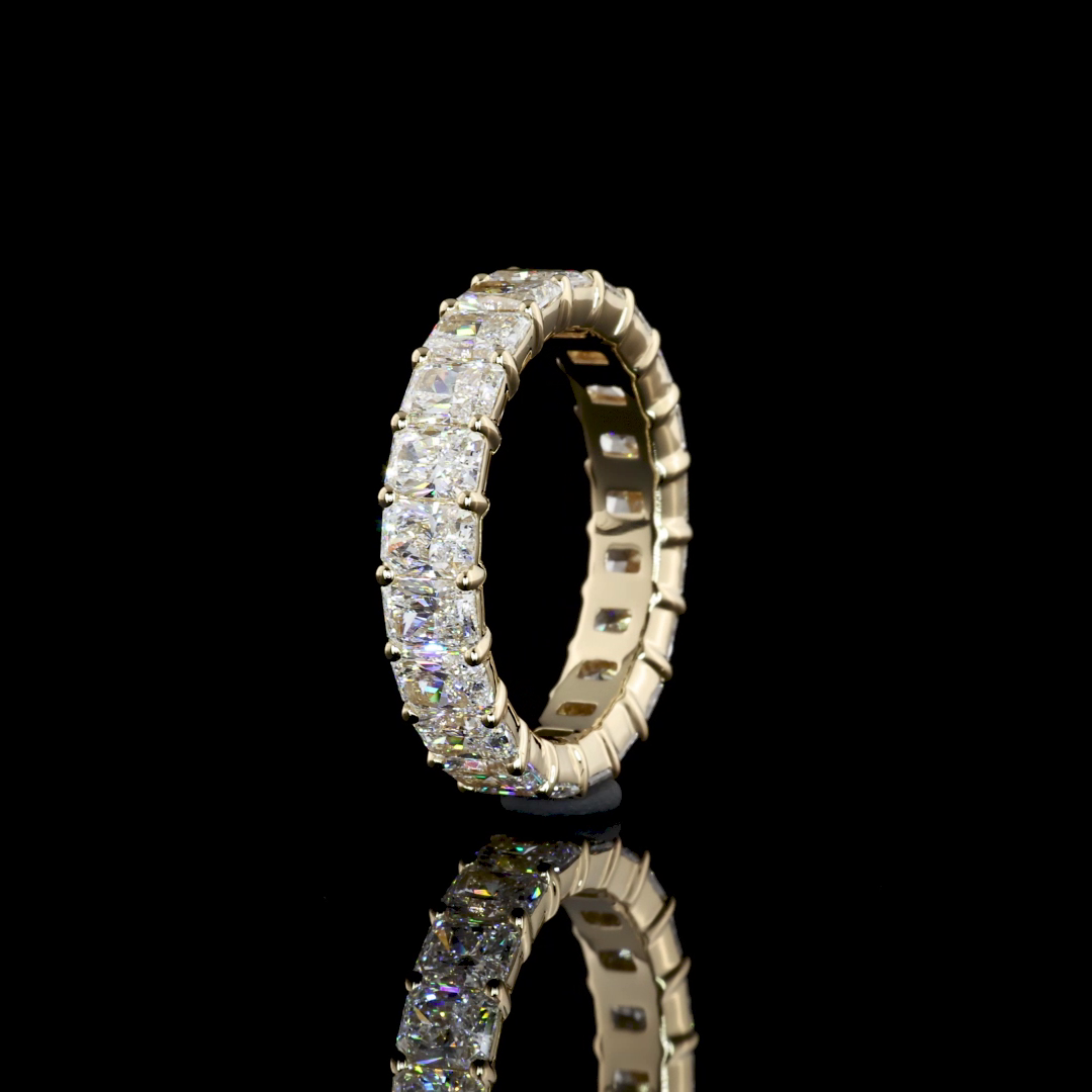 4ctw Radiant Prong Diamond Eternity Band