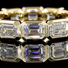 3ctw Emerald East West Bezel Diamond Eternity Band