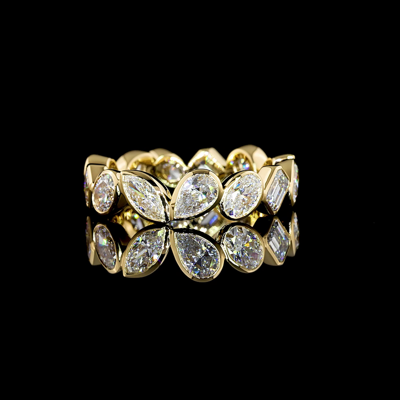 3ctw Mixed Shape Inclined Bezel Diamond Eternity Band
