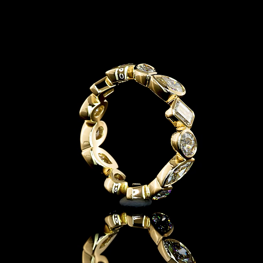 3ctw Mixed Shape Inclined Bezel Diamond Eternity Band