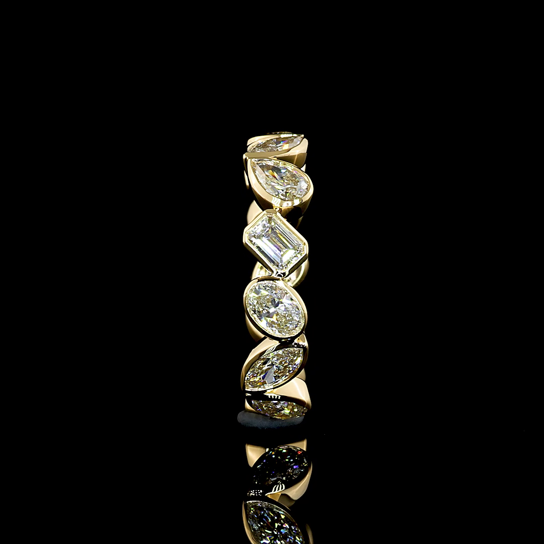 3ctw Mixed Shape Inclined Bezel Diamond Eternity Band